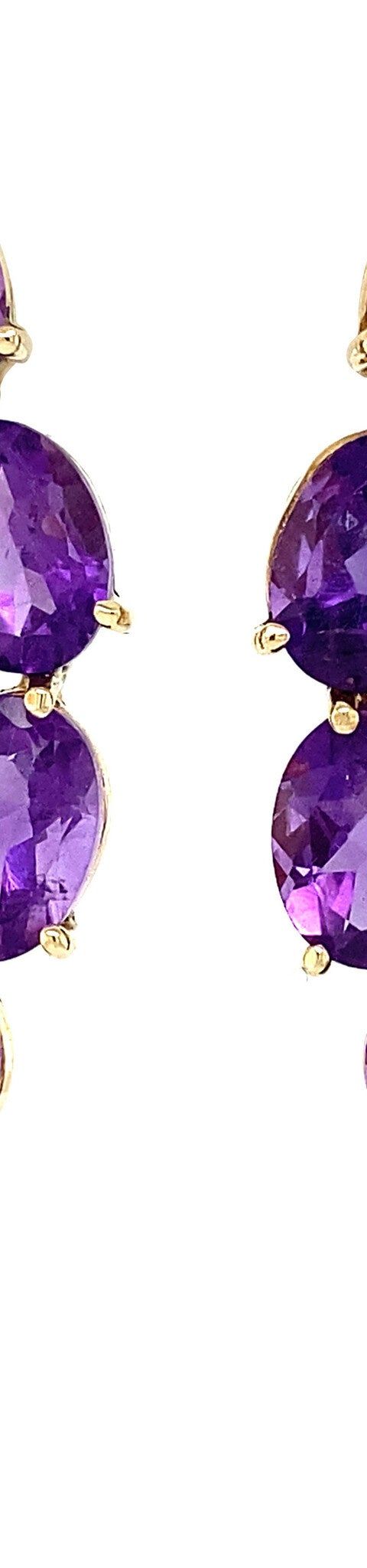 Vintage 14K Gold Stud Earrings with Amethyst